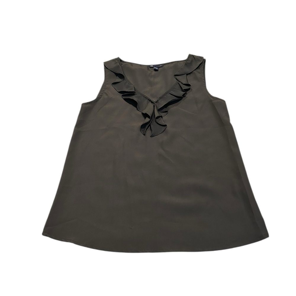 GAP dressy gray ruffle front tank